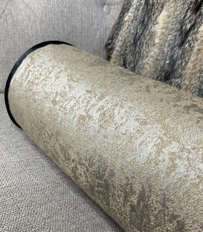 Luxury Brass gold duck feather cushion with contrast piping