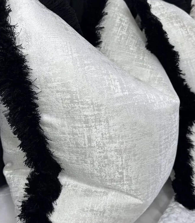 Luxury Emily Feather Filled Fringed Cushion