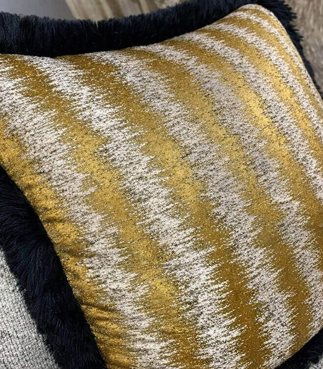 Luxury Gold Fringed Cushion / Cover