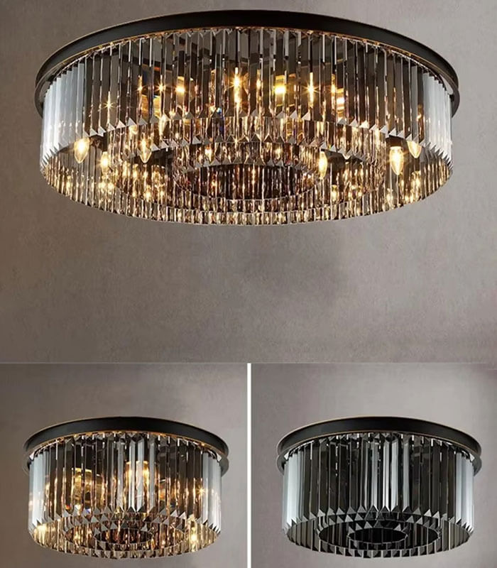 Luxury Round Modern Crystal Ceiling Light