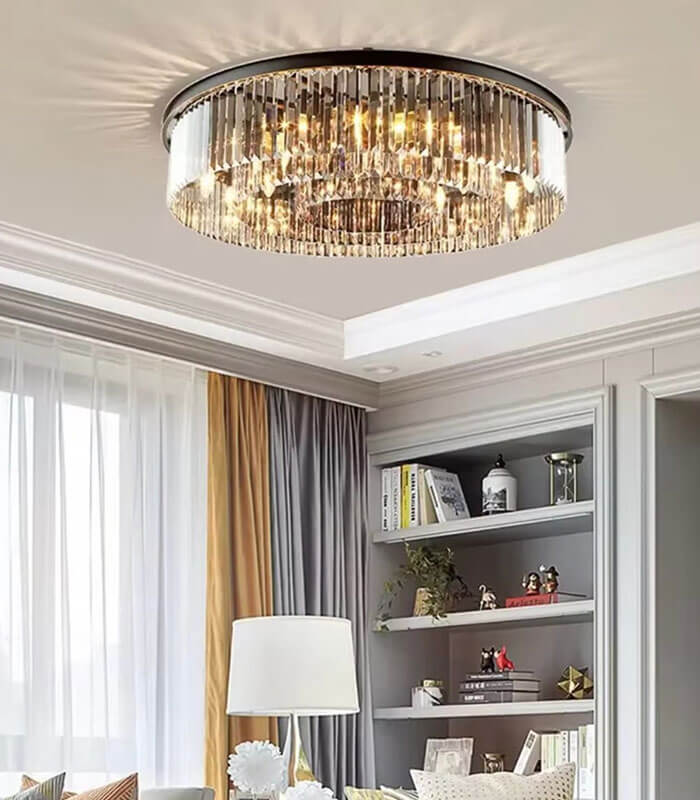 Luxury Round Modern Crystal Ceiling Light