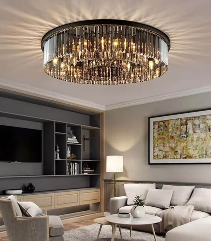 Luxury Round Modern Crystal Ceiling Light