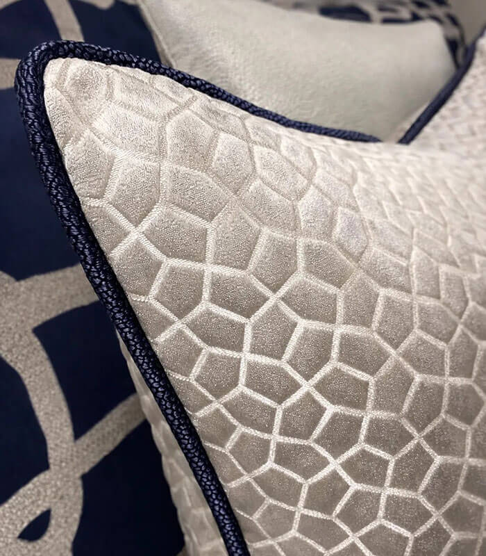 Monaco Navy Trim Cushion