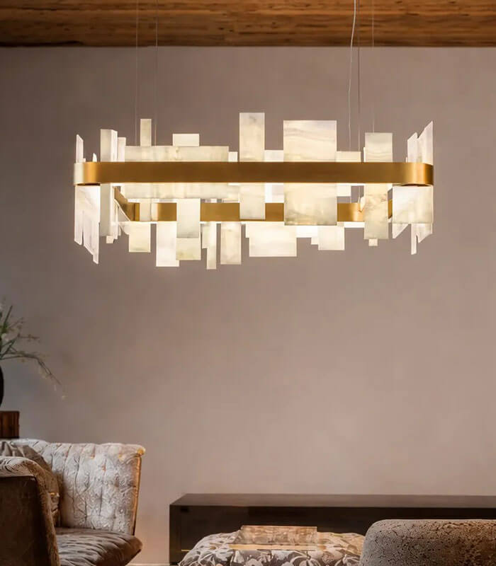 New Modern Natural Marble Ceiling Chandeliers