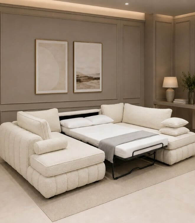 Oyster Oxford sofa bed