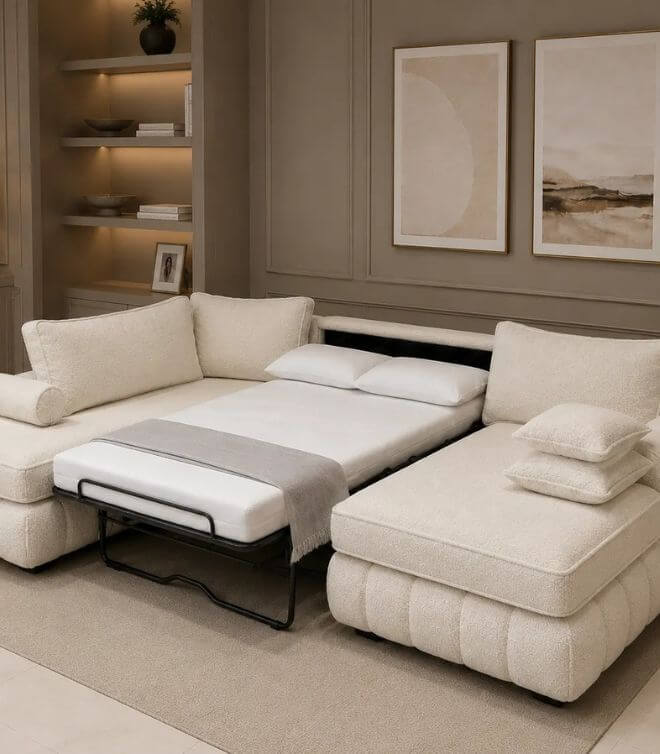 Oyster Oxford sofa bed
