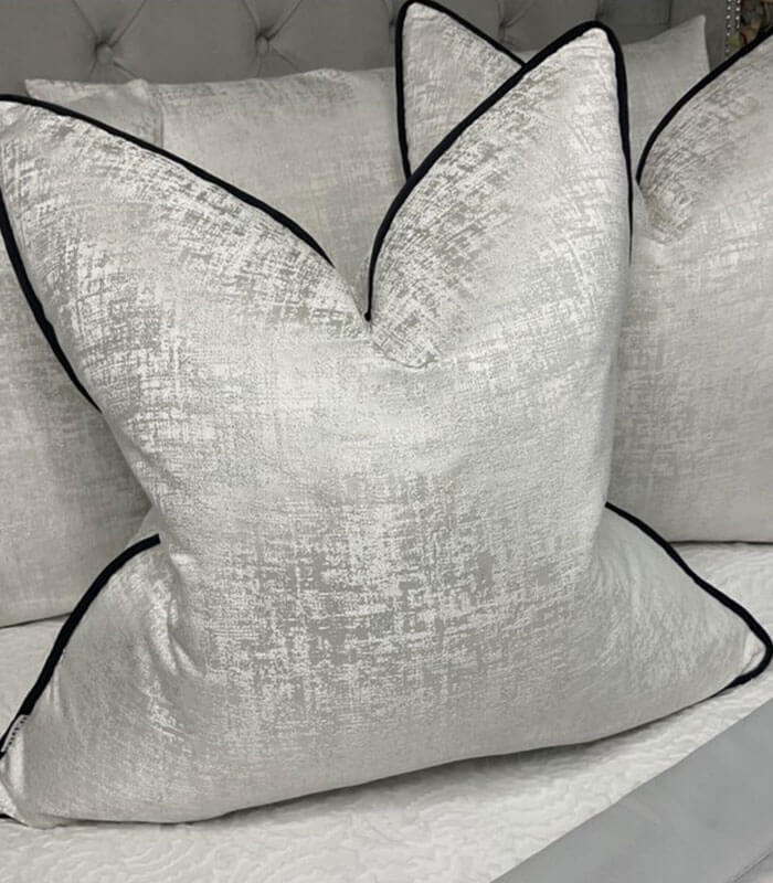 Porto silver luxury bespoke duck feather cushion
