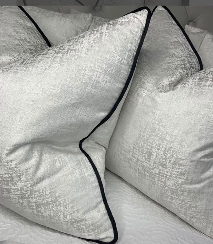 Porto silver luxury bespoke duck feather cushion
