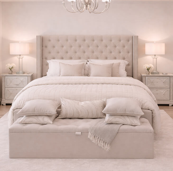 Royal Studded Chelsea Wing Bed