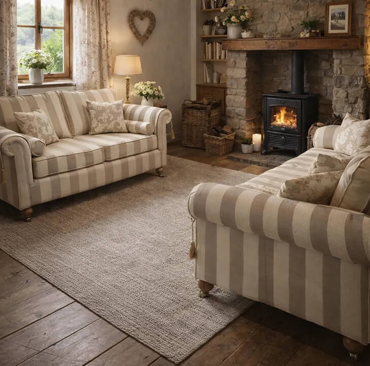 Royal Windsor Sofa In Cream And Beige
