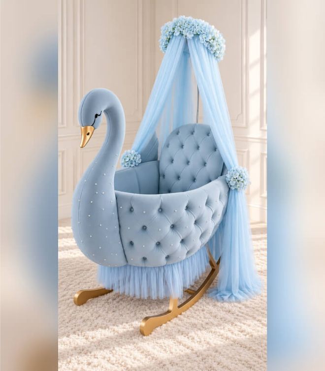 Royal Swan Rocking Crib