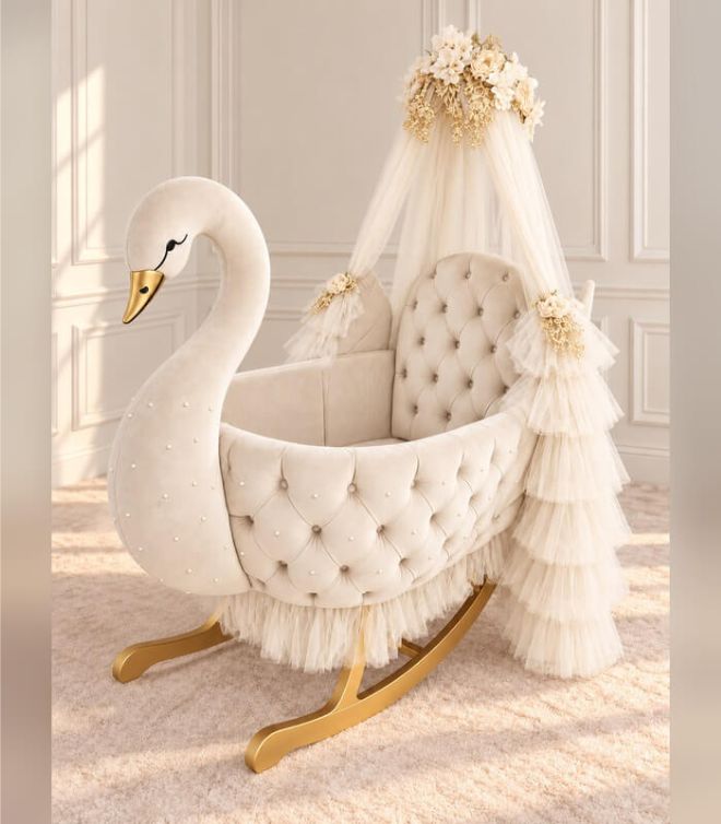 Royal Swan Rocking Crib
