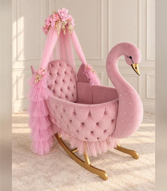 Royal Swan Rocking Crib