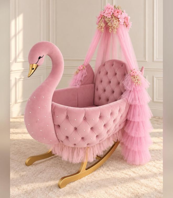Royal Swan Rocking Crib