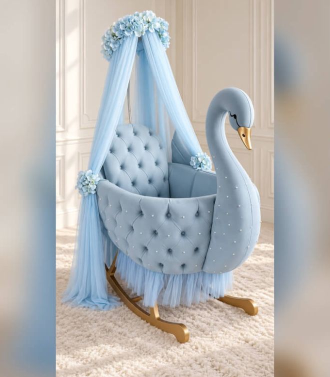 Royal Swan Rocking Crib