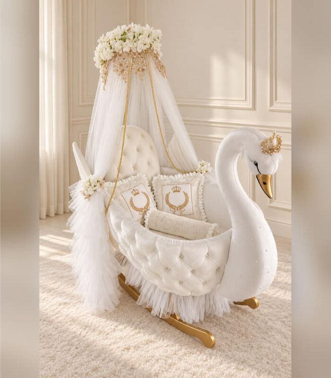 Royal Swan Rocking Crib