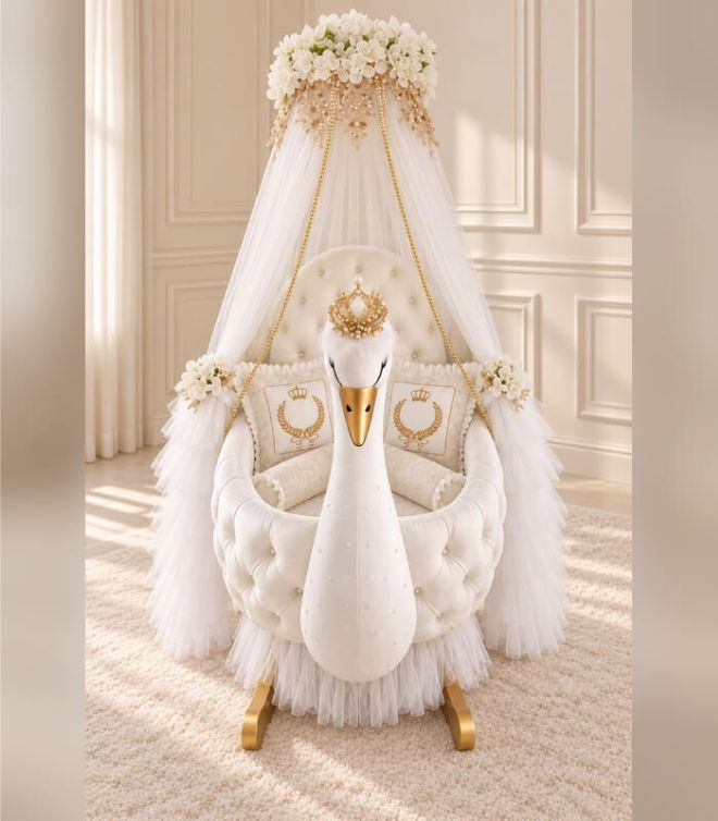 Royal Swan Rocking Crib