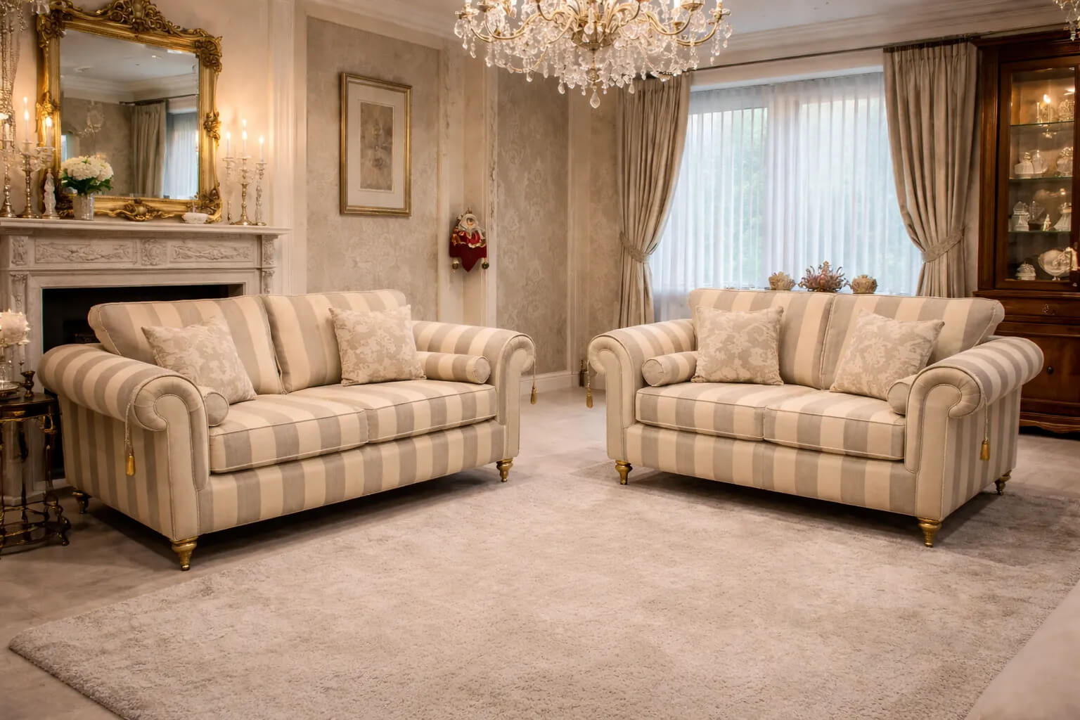 Royal Windsor Sofa In Cream And Beige