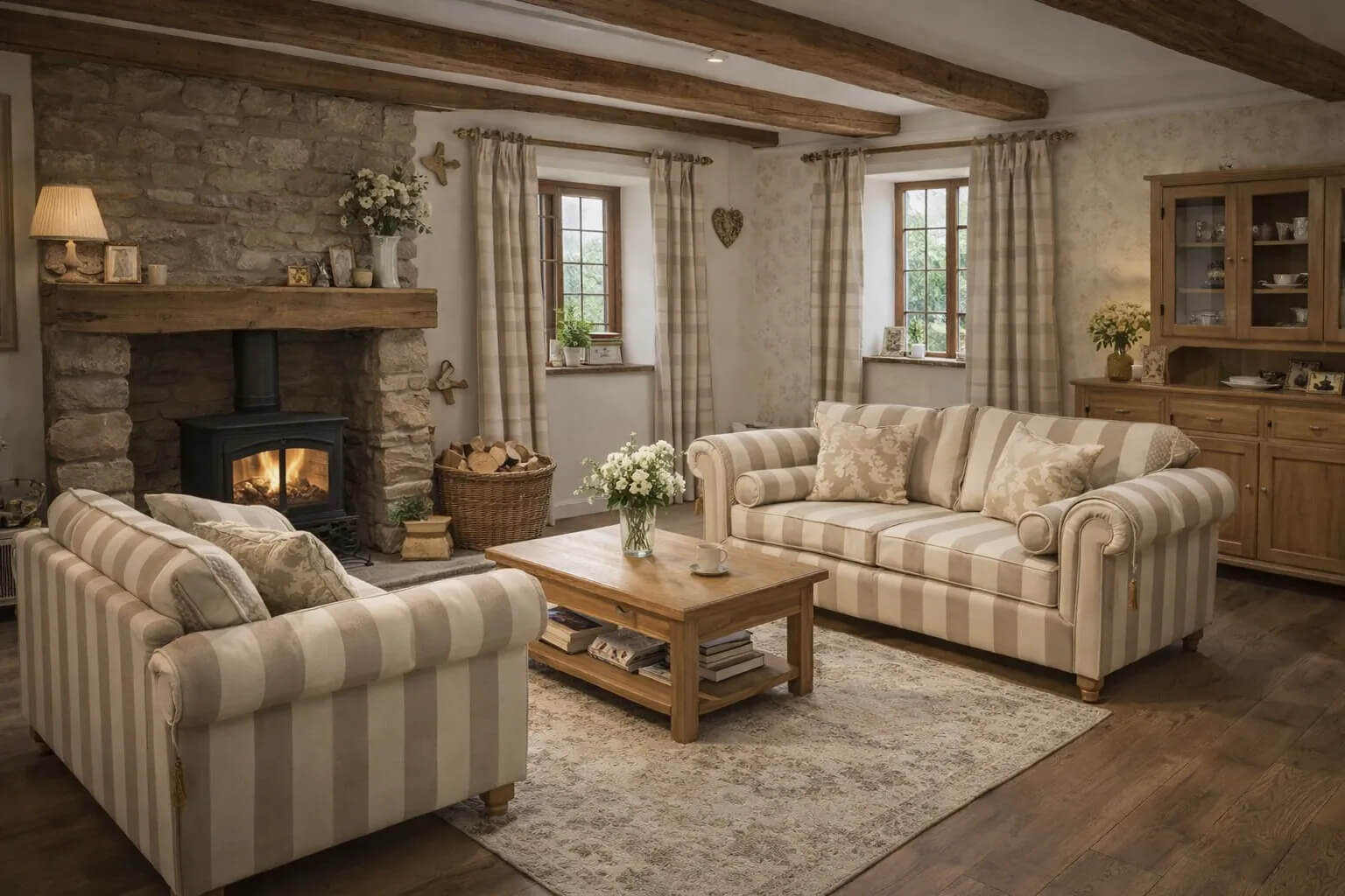 Royal Windsor Sofa In Cream And Beige