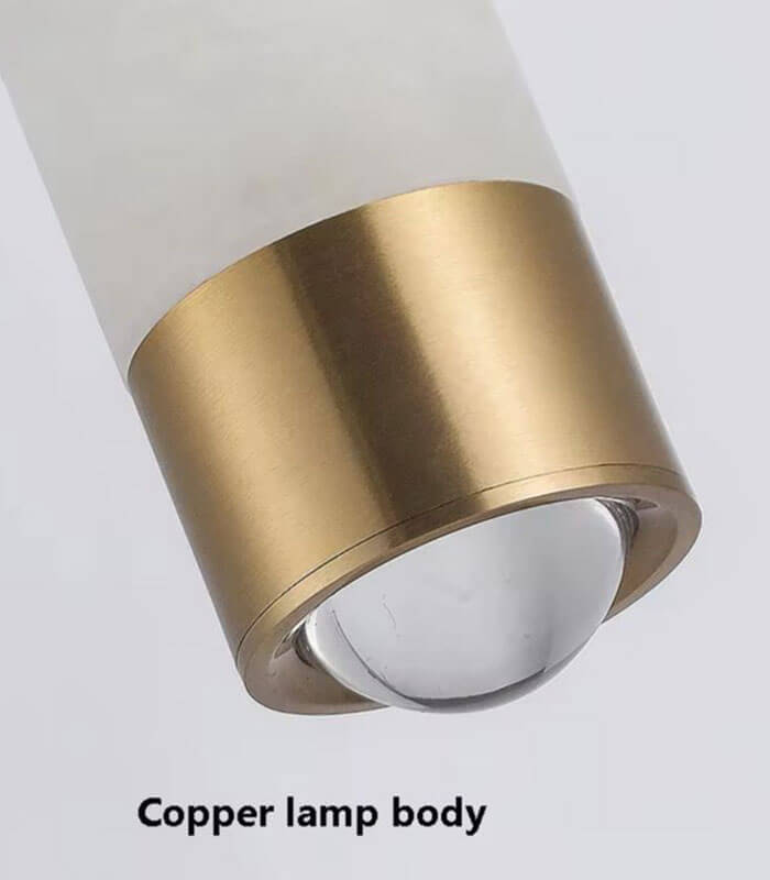 Sienna marble and copper light