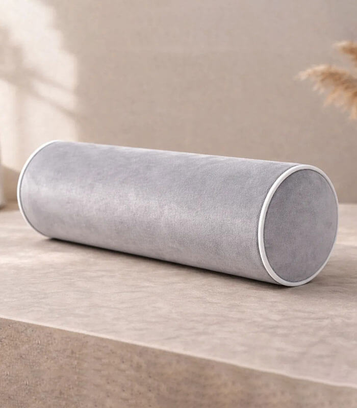 Silver lux velvet with contrast piping