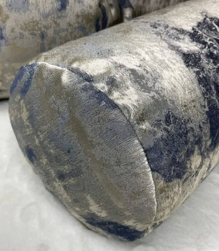 TESSERE MIDNIGHT BOLSTER CUSHION 16″ X 6″ / METALLIC GOLD NAVY
