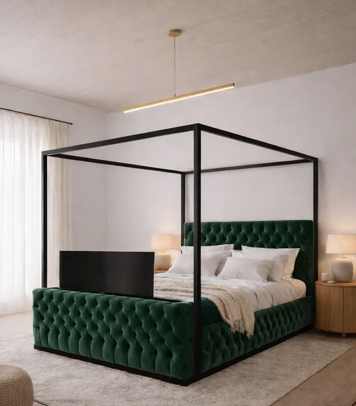 The Kensington Verde Four Poster TV Bed