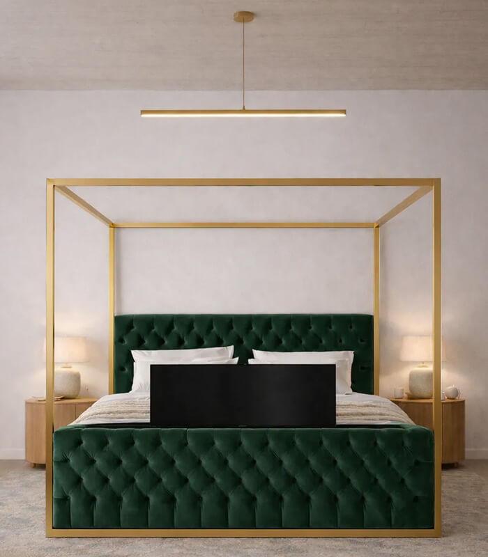 The Kensington Verde Four Poster TV Bed