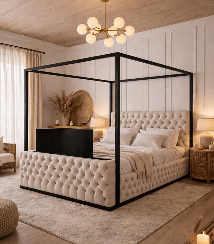 The Kensington Verde Four Poster TV Bed