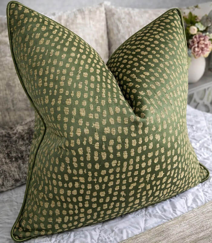 Verdant Gold Luxe Duck Feather Cushion