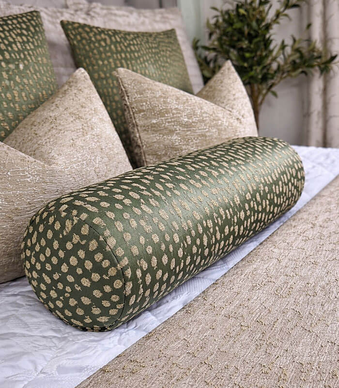 Verdant Gold Luxe Duck Feather Cushion