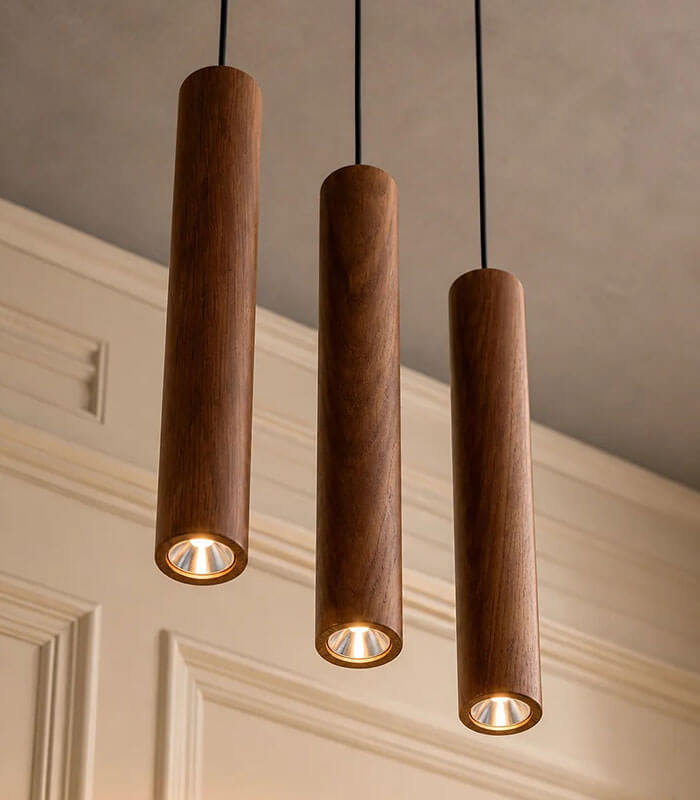 Walnut Beam Trio Pendant Light