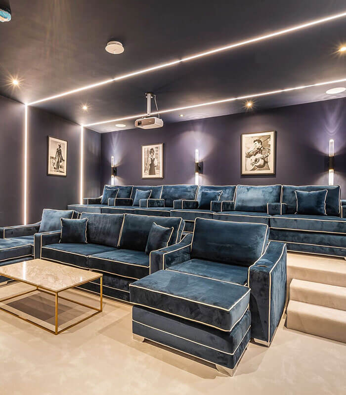 charles cinema seating with cup holders