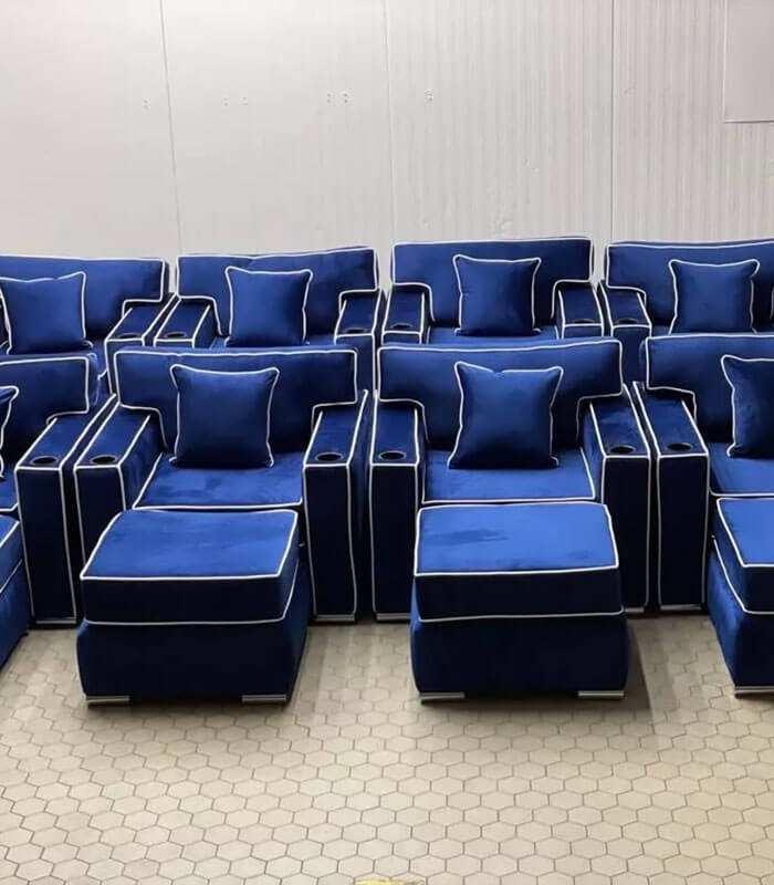 charles cinema seating with cup holders