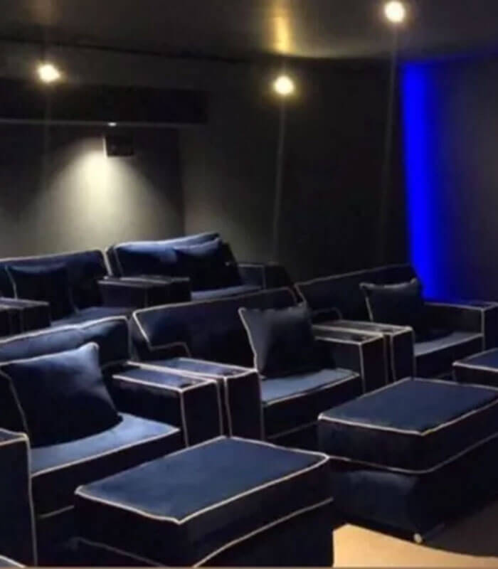 charles cinema seating with cup holders